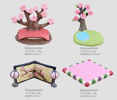 扇形屏风方块拍摄道具桌面摆件