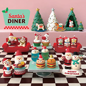 饰品拍照摄影道具圣诞老人雪人麋鹿场景布置摆件 圣诞节装 日式 猫