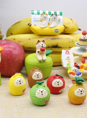 日式猫ZAKKA杂货水果猫咪猫收纳INS创意礼物微缩场景摆件