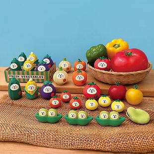 日式猫 zakka 蔬菜 果蔬达摩仿真手办潮玩盲盒网红装饰摆件礼品