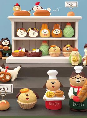 日式猫 杂货ZAKKA食玩INS面包烘焙咖啡店装饰拍摄道具微缩小摆件
