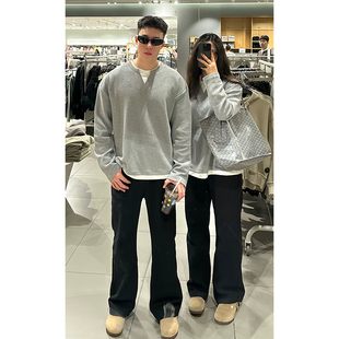 cleanfit假两件卫衣男春秋痞帅高级感男装内搭打底衫正肩长袖t恤