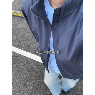 美式bomber飞行员夹克外套男秋冬cleanfit廓形短款高街棒球服