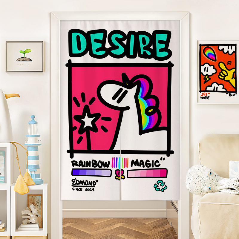 美式涂鸦艺术创意门帘