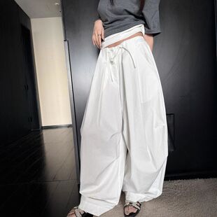 女Sug工装 cl抽绳长裤 裤 爆款 重工ar私服aw宽松立体 山本cat 水洗