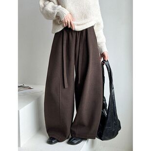 秋冬休闲裤 秋季 显瘦高腰复古裤 新款 橘芷2577 女弯刀新款 阔腿裤