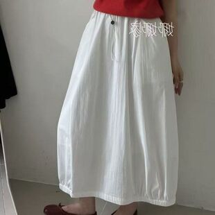 A字裙宽松裙女裙子复古高腰裙2026工装半身裙夏季日系下装女新款