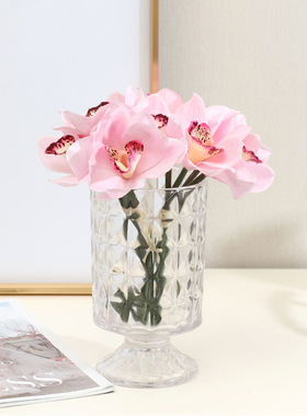 高级感逼真手感保湿小蕙兰仿真花扎束欧式客厅防真装饰摆件假花