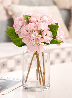 高端ins风手感保湿粉绣球花仿真花客厅装饰高级感逼真假花摆件