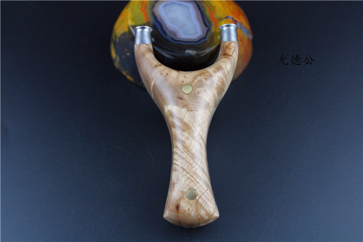 黄金樟贴片钛合金tc21飞虎弹弓瘿瘤留疤水波纹实木黄金樟户外弹弓