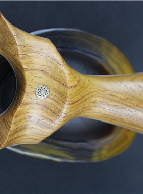 黄花梨钛合金tc21手工免绑扁皮筋弹弓 老红木黄花梨把玩竞技弹弓