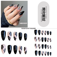 Almond-pointed white French impatiens dress nail, elegant cross-border American hot girl fake nail patch finished nail sheet thumbnail 5