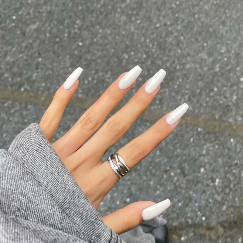 纯白色假指甲片nail成品穿戴甲