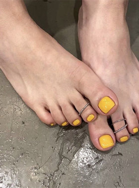鹅黄色脚趾假指甲片夏日穿戴甲
