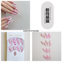 mini short series cute nail stickers Soft and adorable Instagram playful detachable student wearable false nail pads thumbnail 4