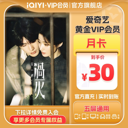 【黄金月卡】爱奇艺黄金vip会员月卡会员爱奇艺 《这一秒过火》