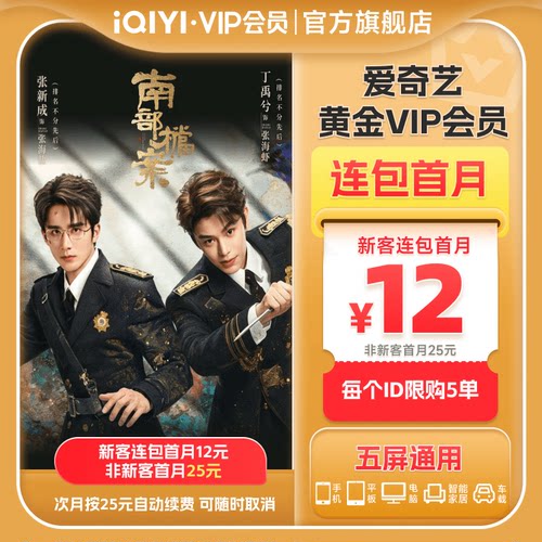 【连包月卡】爱奇艺黄金VIP会员1个月连包月卡 南部档案