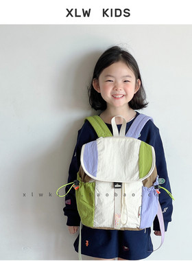 ins风休闲儿童双肩背包高颜值旅游背包小学生书包轻便宝宝登山包