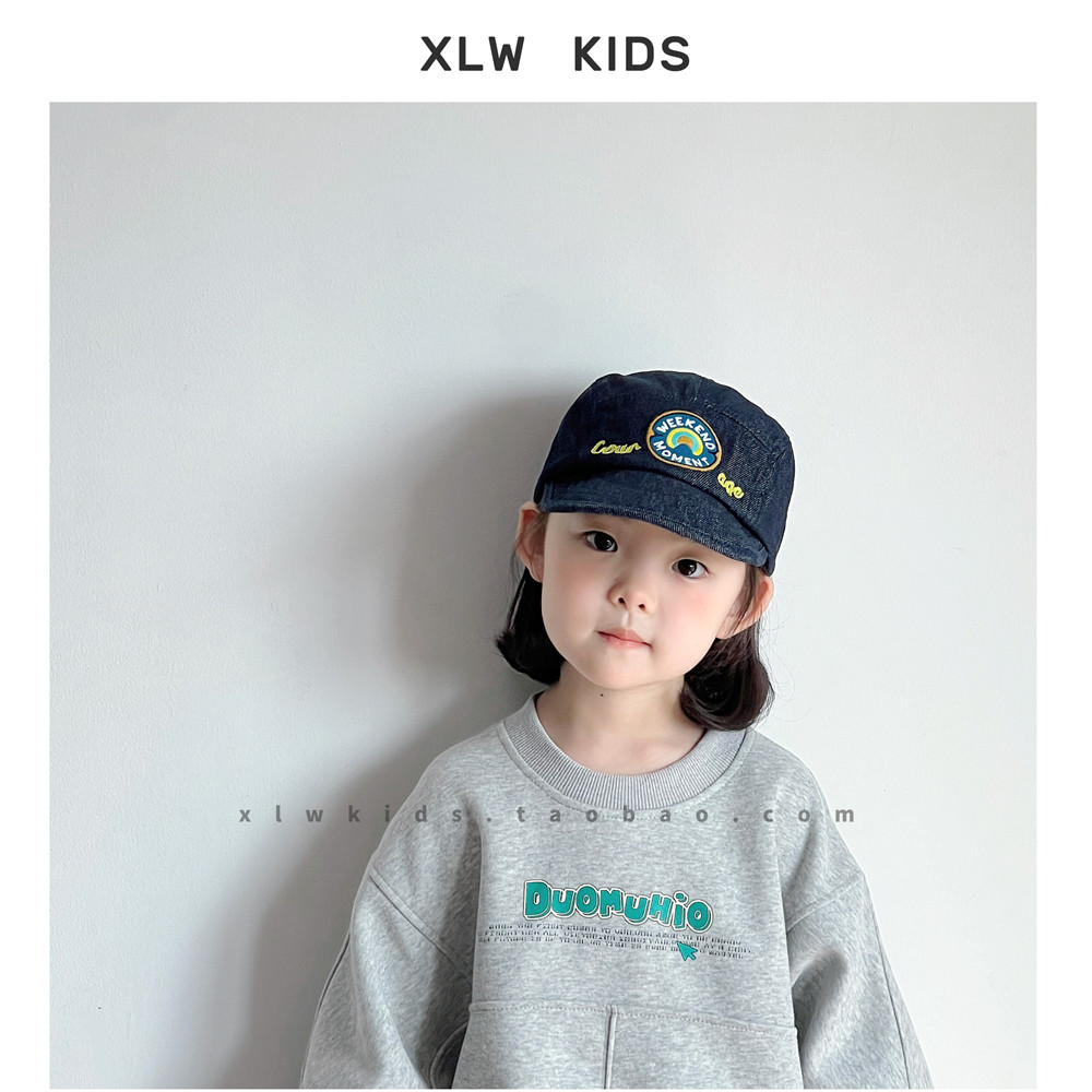 ins风儿童帽子日系秋季男女宝宝牛仔时尚遮阳帽百搭拼色鸭舌帽潮,童装/婴儿装/亲子装,帽子,淘宝优惠券,粉丝福利购,淘宝优惠卷