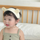 婴童护额头胎帽纯色男女宝宝发箍 小熊耳朵可爱婴儿护卤门发带韩版