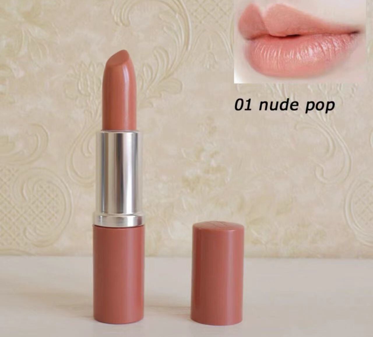 高级月桂裸~铅笔唇膏口红～01 nude pop 滋润 可当腮红棒