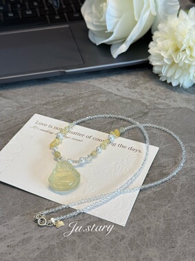 原创施华洛加天然黄水晶佛公时尚百搭配饰不撞款