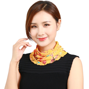 Quasar装饰丝巾仿真丝春秋套头假领子围脖女韩版脖套百搭围巾包邮