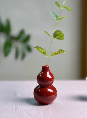 陶瓷葫芦小花瓶家居茶室装饰品