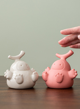 小葫宝紫砂茶宠摆件精品可养个性茶玩茶桌茶台盖碗茶壶盖置装饰品