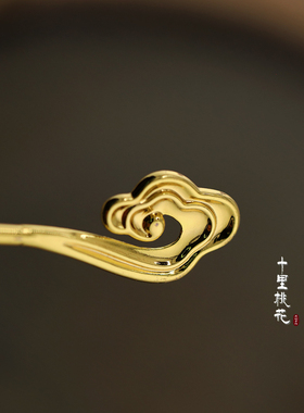 发簪铜镀k金新中式古风盘发