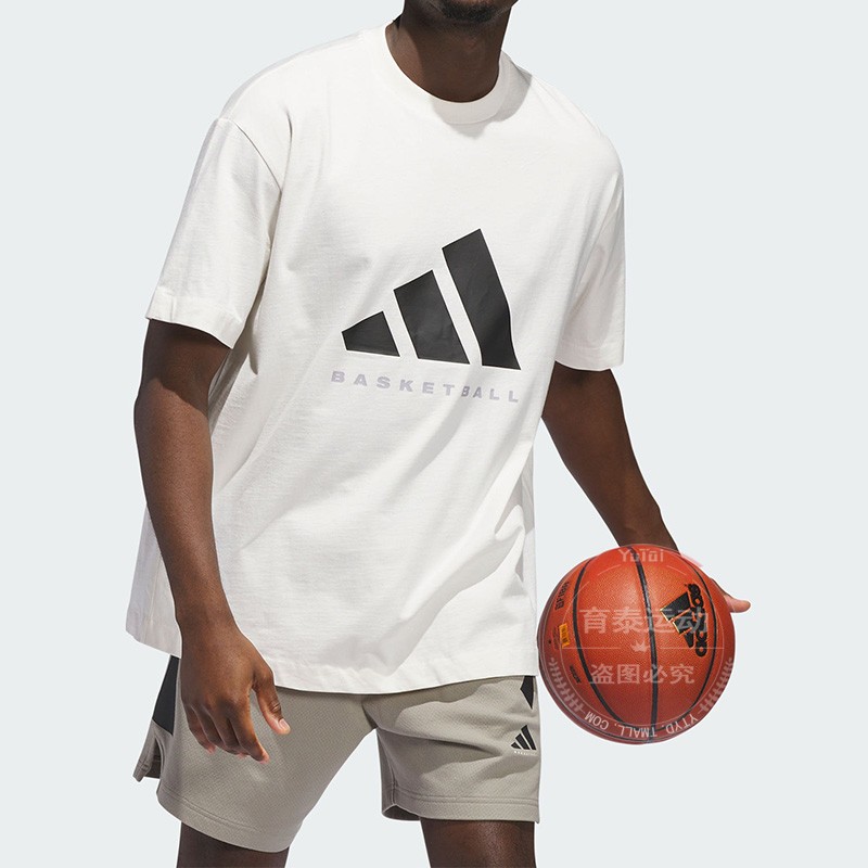 阿迪达斯男女同款运动短袖