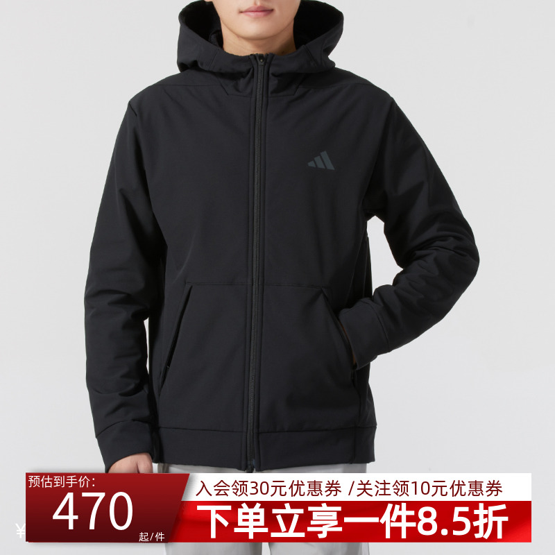 阿迪达斯男款休闲连帽夹克