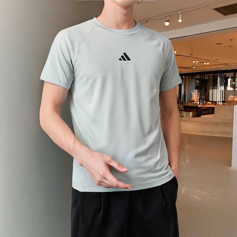 阿迪达斯男款快干运动短袖