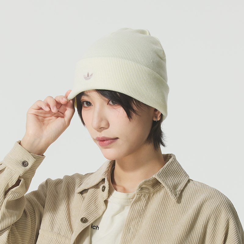 阿迪达斯三叶草针织绒线帽