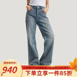 微喇运动裤 复古水洗牛仔裤 KT3173 2025新年款 阿迪达斯三叶草女装