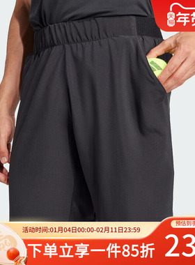 阿迪达斯男裤2025秋季新款户外宽松透气五分裤休闲运动短裤JG0994