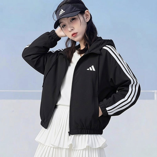 阿迪达斯女款梭织连帽夹克