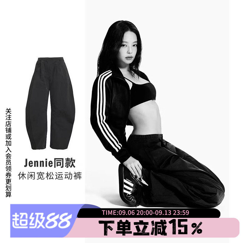 阿迪达斯女裤宽松运动裤图片