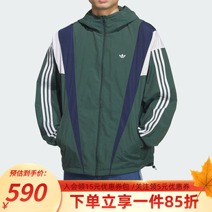 梭织运动宽松连帽夹克外套KS3553 新款 阿迪达斯三叶草男装 2025秋季