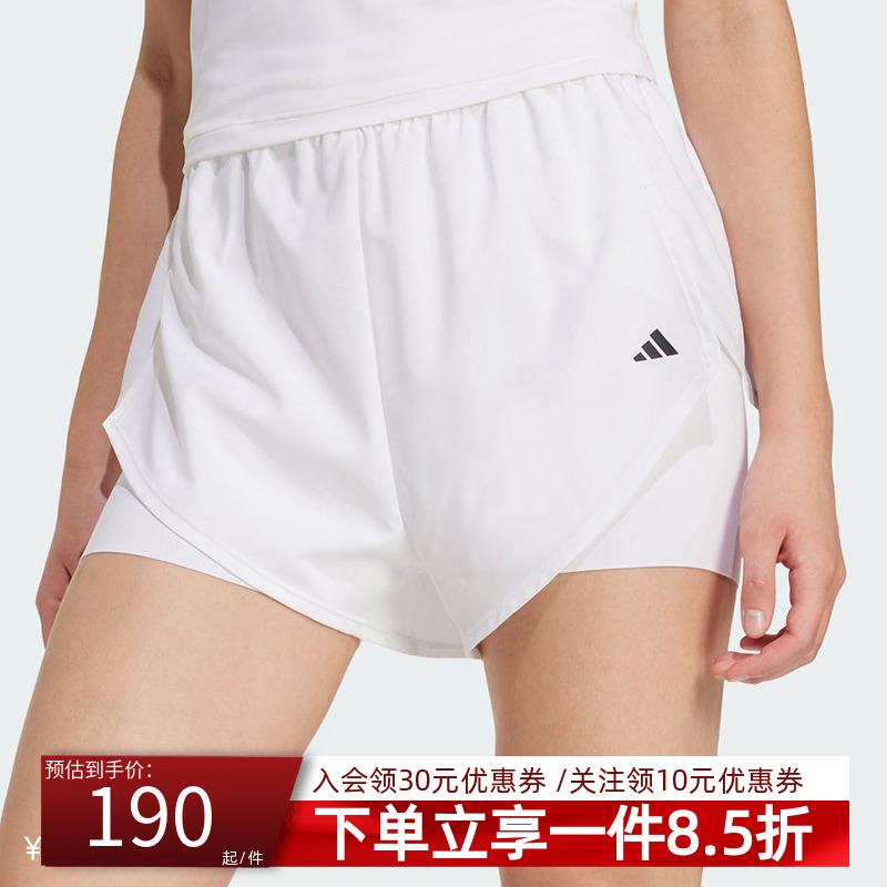 阿迪达斯女款二合一健身短裤