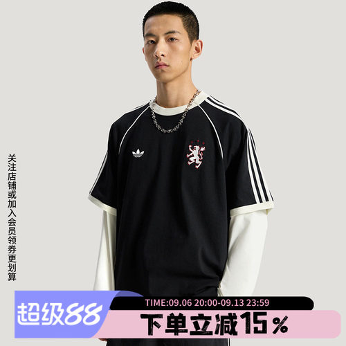 阿迪达斯三叶草男款宽松短袖