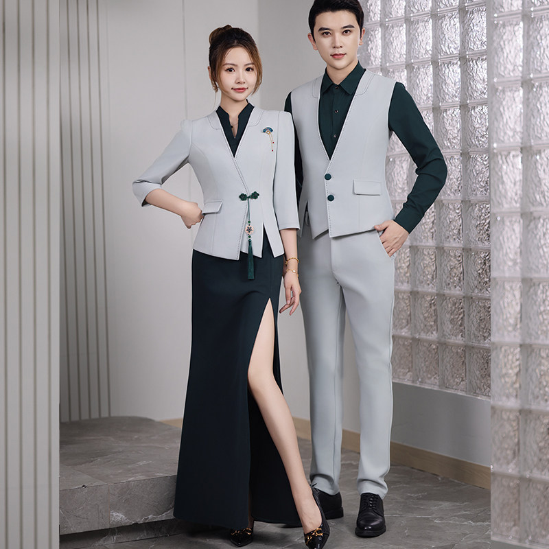 夜总会公主工作服ktv少爷服务员服装酒吧酒店咨客包房新款dj长裙