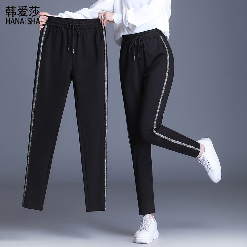 休闲运动裤女宽松秋季薄款显瘦加绒长裤子大码春秋卫裤九分哈伦裤|ruв категории Женская одежда, брюки, брюки - от Buy2taobao.com для оказания профессиональной услуги покупки агента Taobao
