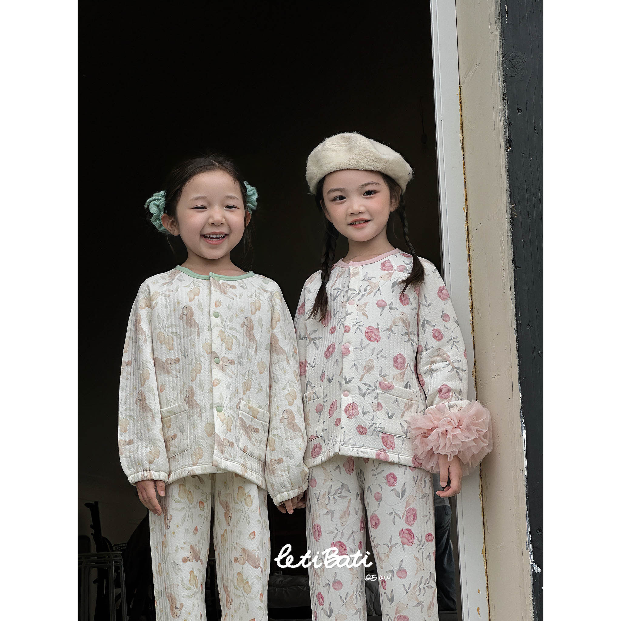 [亲子款]儿童睡衣家居服三层夹棉男女宝套装长袖碎花保暖夹棉套装,童装/婴儿装/亲子装,家居服套装,淘宝优惠券,粉丝福利购,淘宝优惠卷