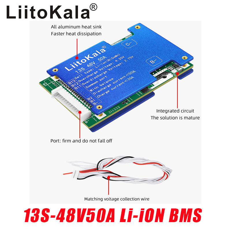 LIITOKALA 锂池保护板 均衡电压13S-48V50ALi-ion电动车电BMS
