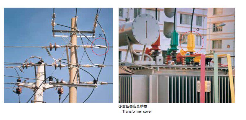 绝缘导线金具安装状态图杆上变压器区域装置 电力金具 电力物资