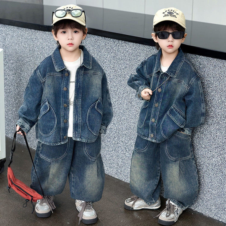 2026秋季男童棉质牛仔两件套