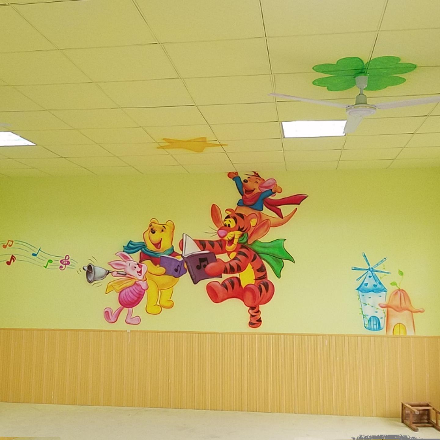 幼儿园卡通彩绘墙贴老房改造