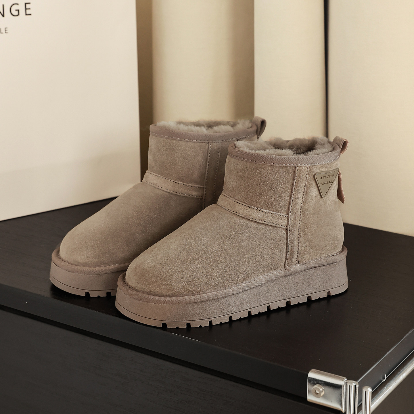 真皮羊毛雪地靴女2025新款冬季加绒加厚保暖厚底短靴防滑面包鞋,女鞋,时尚雪地靴,淘宝优惠券,粉丝福利购,淘宝优惠卷