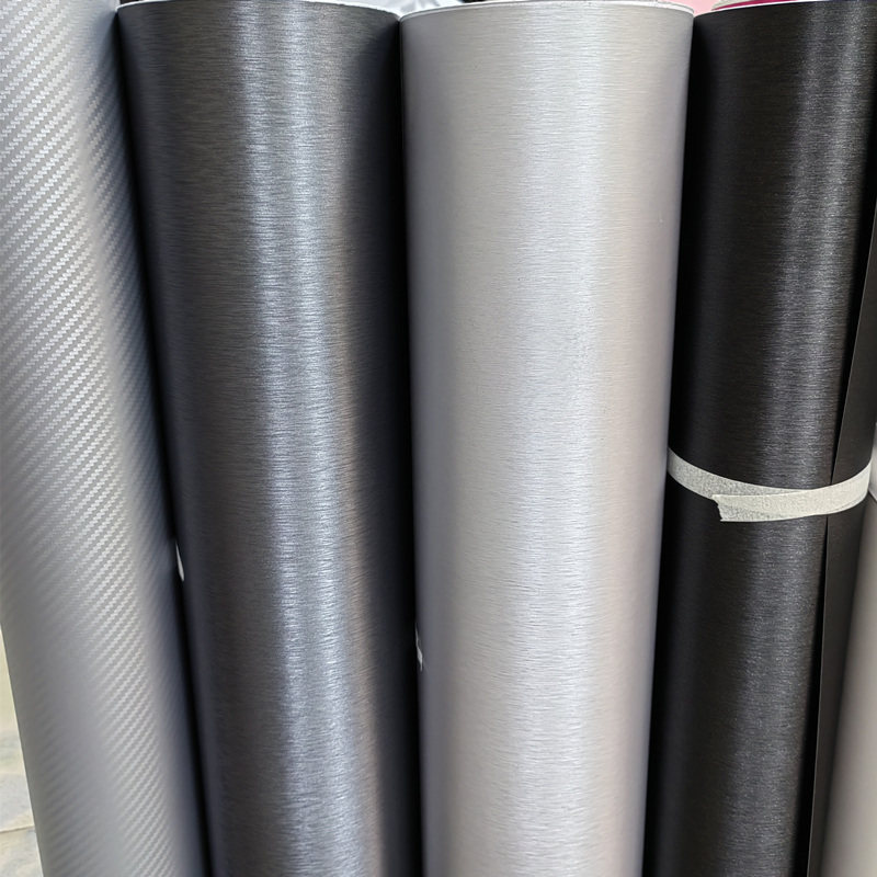 汽车拉丝灰改色膜 车身碳纤黑贴纸 设备仪器货架装饰贴亚光白贴膜